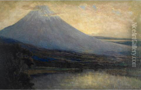 Fuji-yama, Japan Oil Painting - John A. Hammond