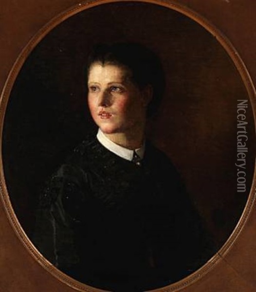 Portrait Of The Young Elisabeth Sandholm Oil Painting - Elisabeth Anna Maria Jerichau-Baumann