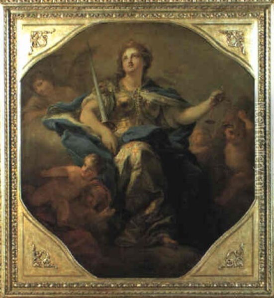 Allegoria Della Giustizia Oil Painting - Pietro Bardellino