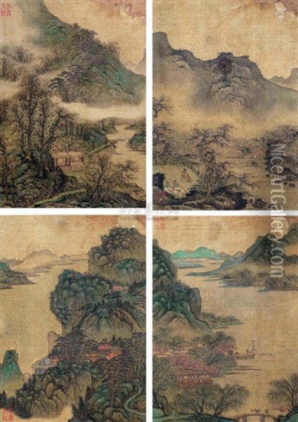 Landscape (album W/ 5) Oil Painting -  Guo Xi