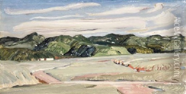 Pink Road Oil Painting - Victor William Higgins