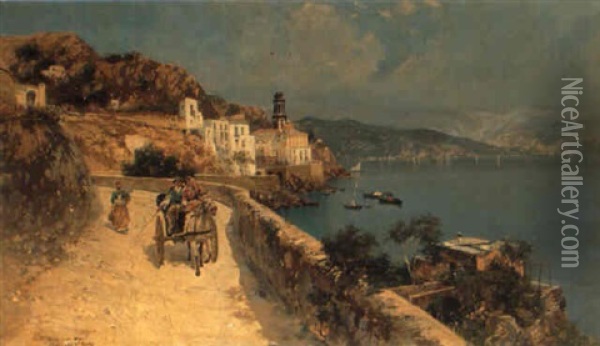 Atrani- Costa D'amalfi Oil Painting - Carlo Brancaccio