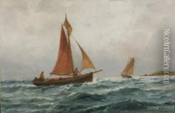 Ships Off The Nore Oil Painting - George Stanfield Walters