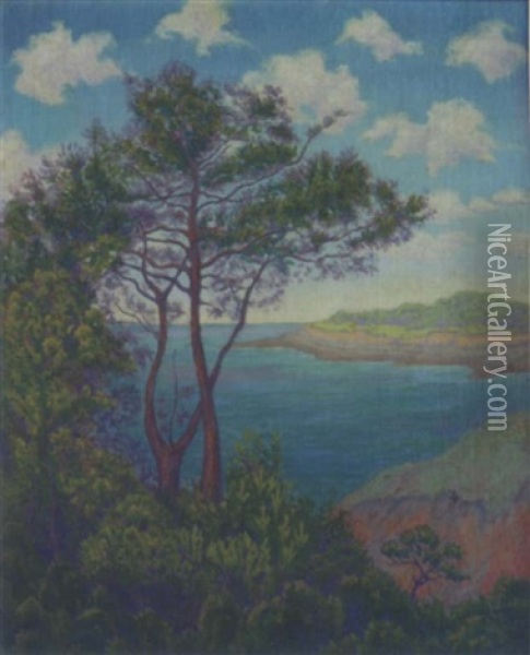 Paysage Maritime A L'arbre Double Oil Painting - Paul Elie Ranson