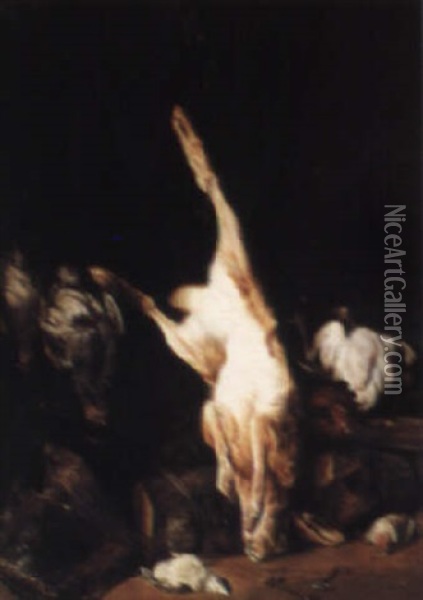 Still Life With Rabbit Oil Painting - Antoine-Marie Girot