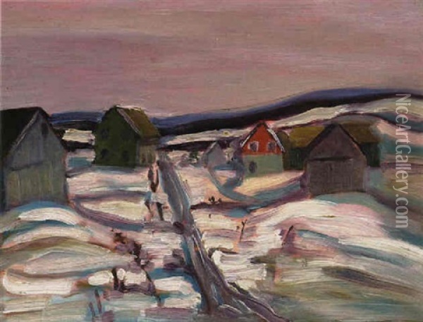 Winter Road Oil Painting - Sir Frederick Grant Banting