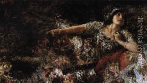 Salome (danzatrice) Oil Painting - Antonio Mancini