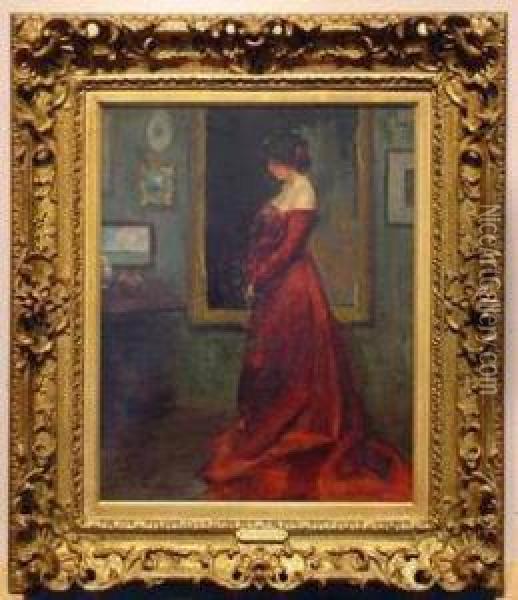 The Red Gown Oil Painting - Charles Webster Hawthorne