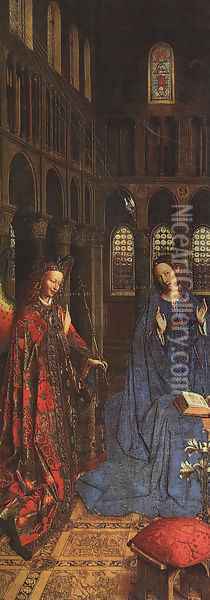 The Annunciation (detail) c. 1435 Oil Painting - Jan Van Eyck