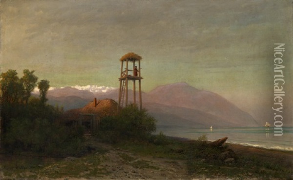 Outpost At The Bay Oil Painting - Lev Felixovich Lagorio
