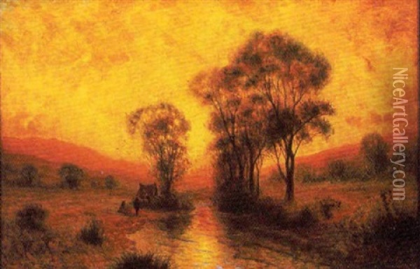 Sundown Oil Painting - George Henry Bogert