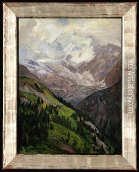 Mt. Rosa, Switzerland Oil Painting - Hiroshi Yoshida