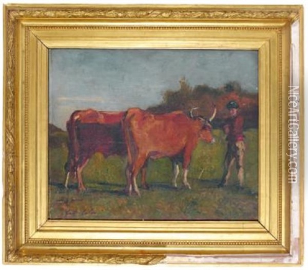 Le Vacher Basque Oil Painting - Gustave Henri Colin