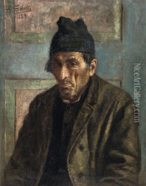 Vecchio Pescatore Oil Painting - Antonio Salvetti