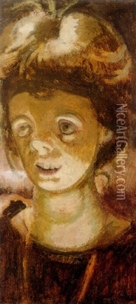 Portrait Of Cicely Hey (before The Footlights) Oil Painting - Walter Sickert