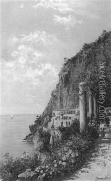 Amalfi Coast Oil Painting - Antonietta Brandeis