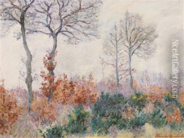 Bois Tailler En Automne (effet D'hiver) Oil Painting - Blanche Hoschede-Monet