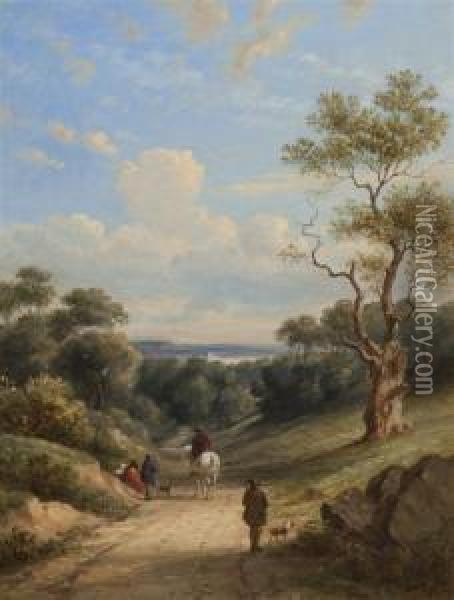 Views Of The Welsh Countryside Oil Painting - James Edwin Meadows