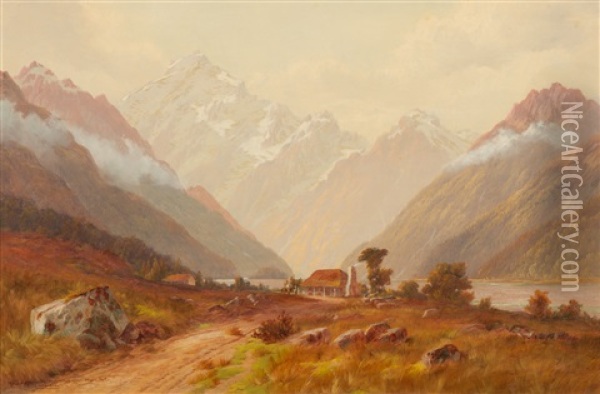 Mt Avalanche, Matukituki River, Otago Oil Painting - Lawrence William Wilson