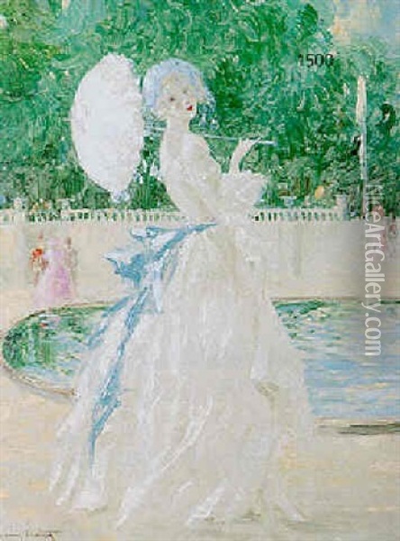 Au Luxembourg Oil Painting - Louis Icart