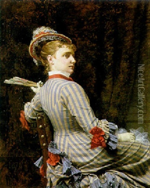 Portrait Of An Elegant Woman Oil Painting - Pierre Paul Leon Glaize