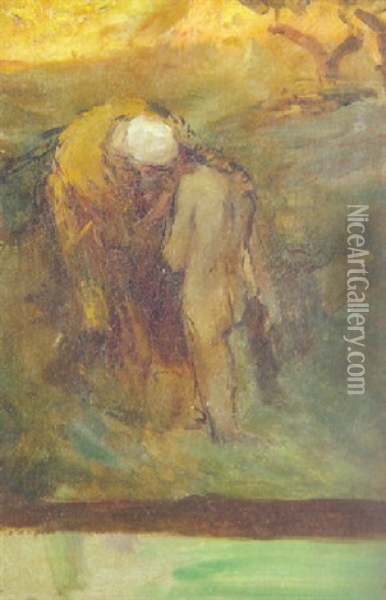 Dos Figuras Oil Painting - Edonard Monchablon