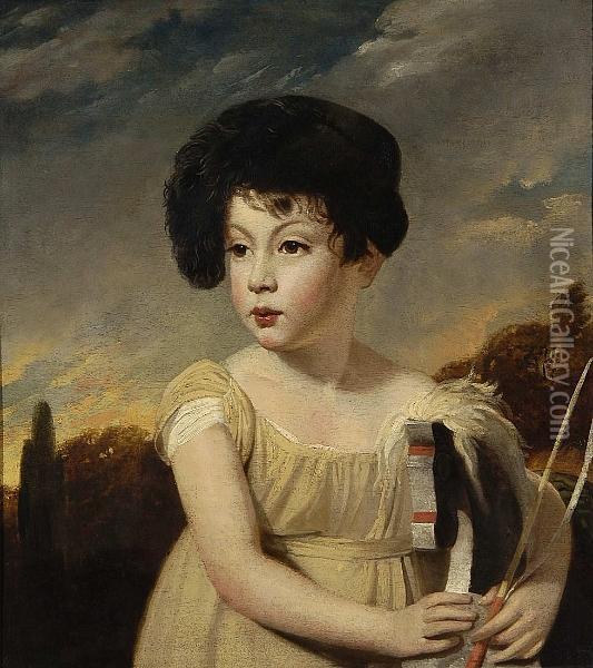 A Portrait Of A Child With Hobby Horse Oil Painting - John Opie