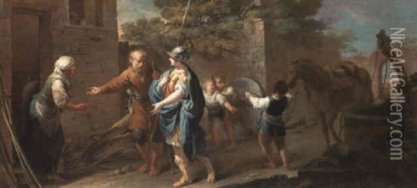 Erminia Among The Shepherds Oil Painting - Paolo de Matteis