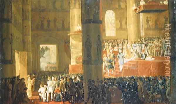 The Coronation of the Empress Maria Fyodorovna 1759-1828 1797 Oil Painting - Horace Vernet