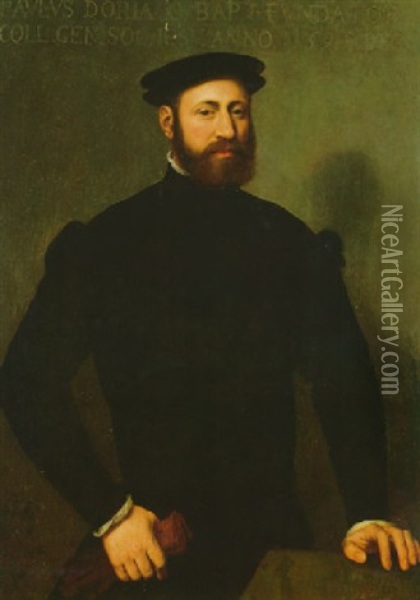 Portrait Of Paolo Doria Oil Painting - Antonis Mor Van Dashorst