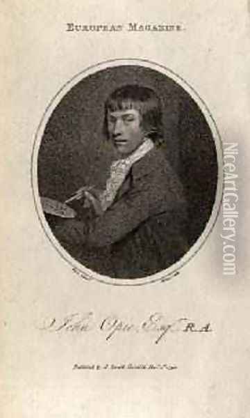 Portrait of John Opie 1761-1807 engraved by Ridley 1798 Oil Painting - John Opie