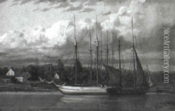 Sailing Ships Oil Painting - Thomas Mower Martin