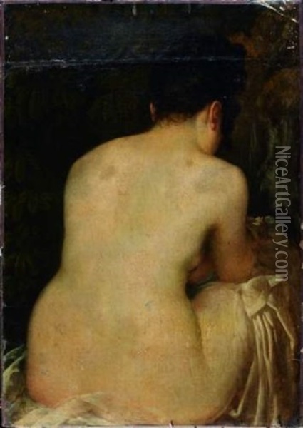 Jeune Baigneuse Nue Agenouillee Devant Oil Painting - Antoine Jean (Baron Gros) Gros