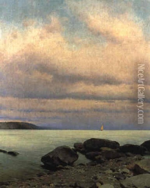 Abend Am Adriatischen Meere Oil Painting - Ferdinand Brunner