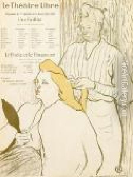 Le Coiffeur-programme Du Theatre Libre Oil Painting - Henri De Toulouse-Lautrec