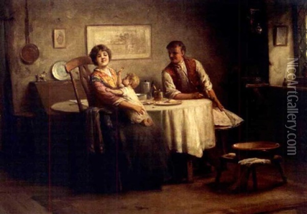 The Morning Meal Oil Painting - Alexander Rosell