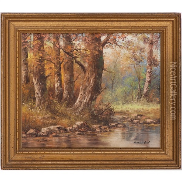 Landscape With Stream Oil Painting - Edward Henry Potthast Jr.