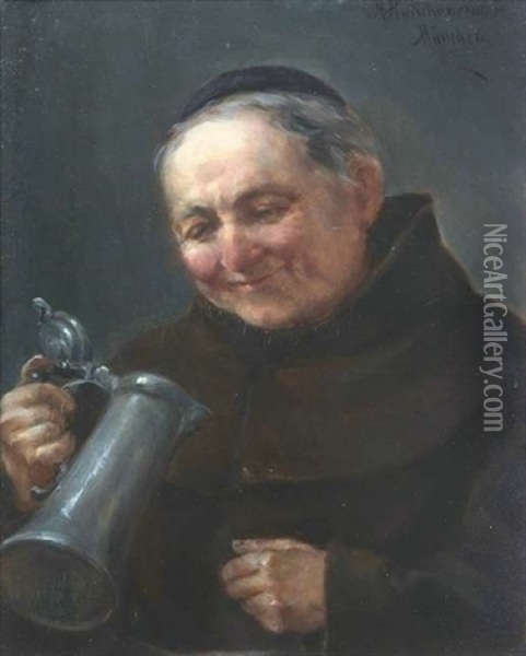 Monch Mit Einem Zinnkrug Oil Painting - Arthur Hutschenreuter