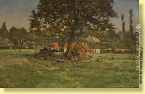 Ferme A Kinroy Oil Painting - Joseph Theodore Coosemans