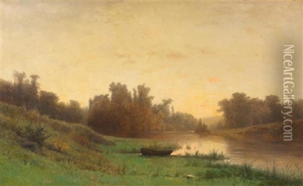 Bords De L'oise Oil Painting - Gustave Castan