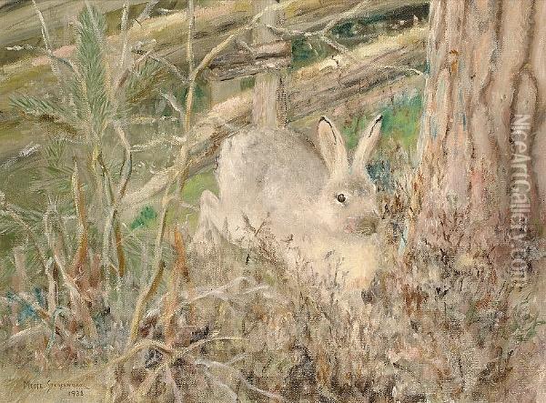 Rabbit Oil Painting - Mosse Stoopendaal