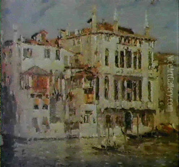 Palazzo Levi In Canal Grande Oil Painting - Emma Ciardi