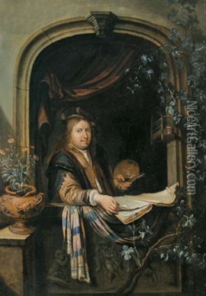 Bildnis Des Kunstlers Gerrit Dou Oil Painting - Gerrit Dou