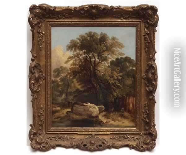 Wooded Landscape Oil Painting - John Berney Ladbrooke