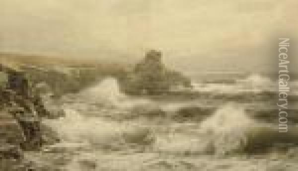 Breaking Waves Oil Painting - William Trost Richards