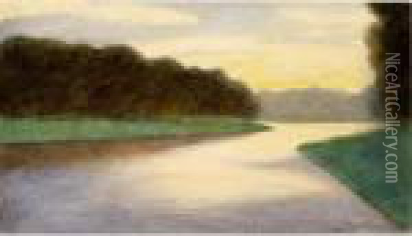 Riverlandscape By Evening Fall Oil Painting - Leon Spilliaert