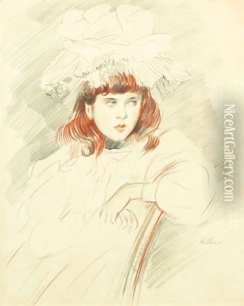 Portrait D'Ellen Oil Painting - Paul Cesar Helleu