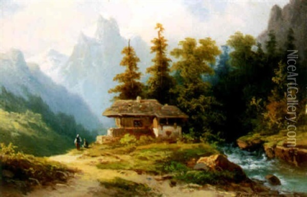 Views Of The German Countryside Oil Painting - Coelestin Bruegner