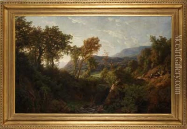 Sommertag Im Sudlandischen Gebirge Oil Painting - Johann Valentin Ruths