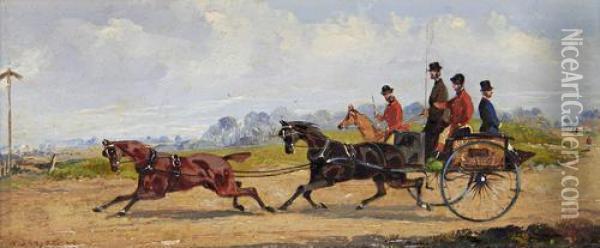 Tandem Driving, A Pair Oil Painting - Samuel Henry Alken